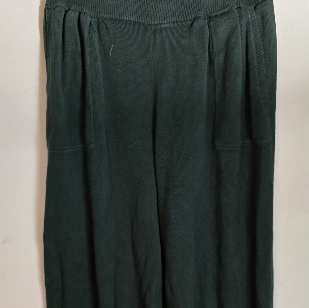 100% Cotton Knit Jogger Pants | Size Large Dark Green Loungewear Cozy Fit